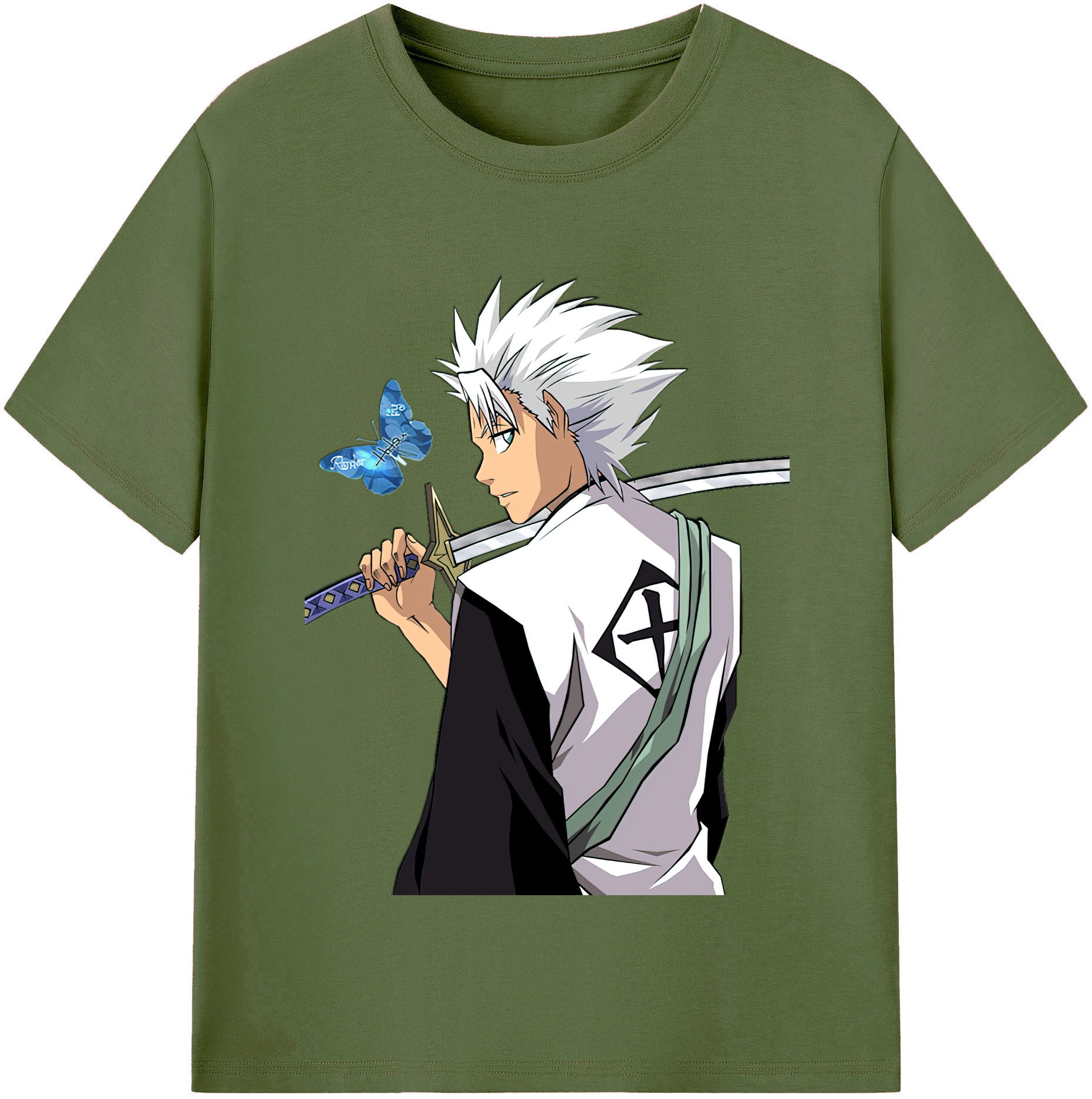 （画像用） ブリーチ 日番谷冬獅郎（ひつがや とうしろう） BLEACH Hitsugaya Toushirou 綿100％半袖Tシャツ（フロントプリント）